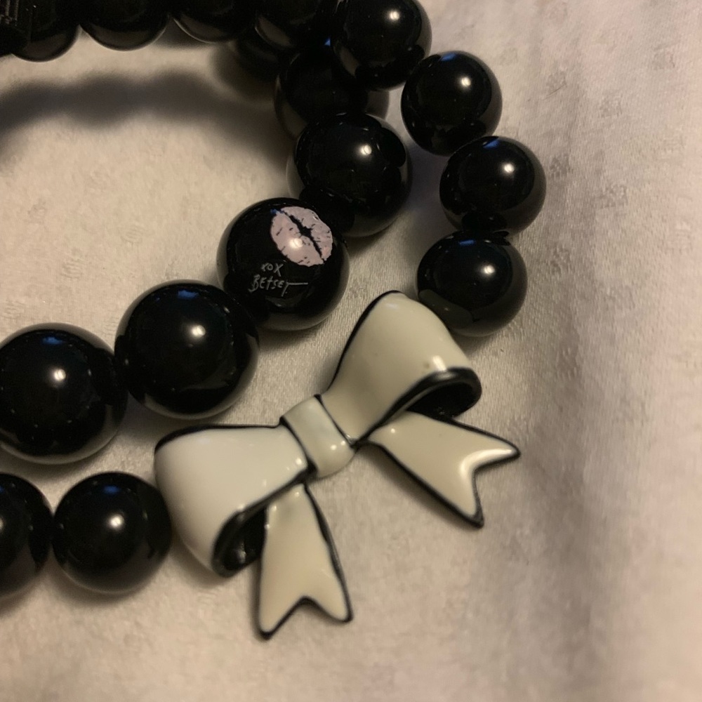 Betsey Johnson Black Beaded Bracelet